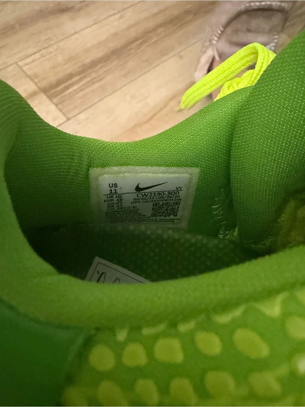 Nike Kids Bright Neon Green Athletic Sneakers with Extra Red Laces its new